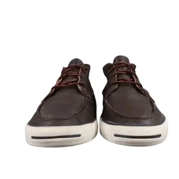 Converse Shoes Mens 8.5 Sneakers Jack Purcell Boat Mid Leather Brown Womens 10 - Picture 2 of 15